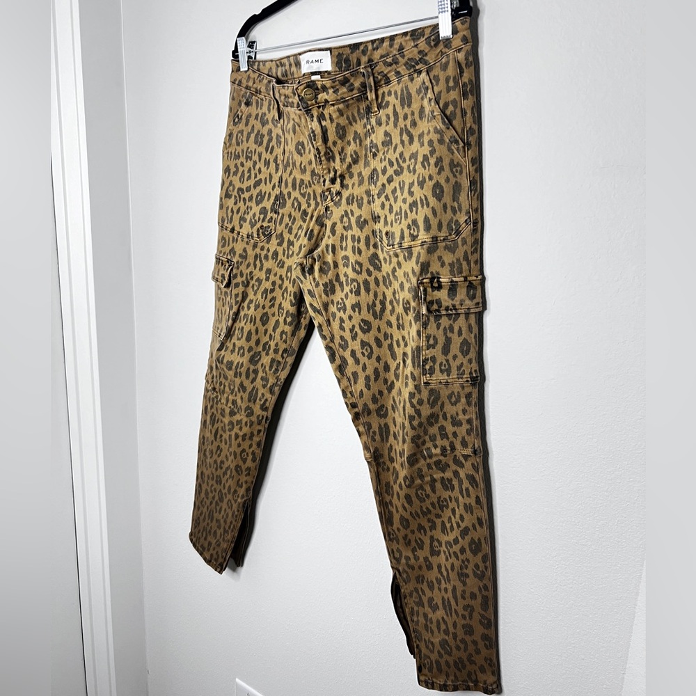 Frame Leopard Print Cargo Crop Jeans Women’s Sz 32